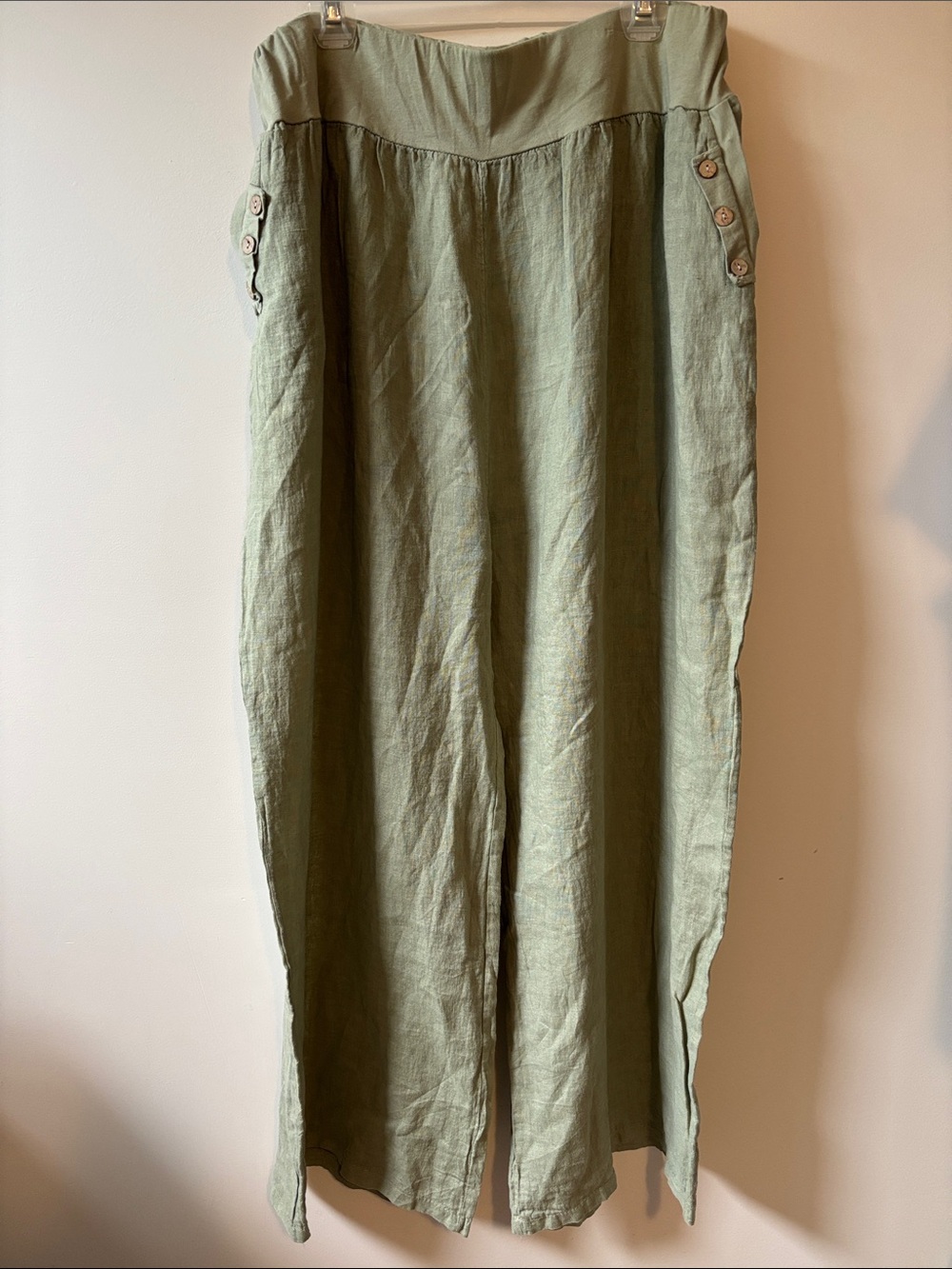Lungo L’Arno Sage Green Linen Pants